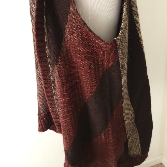 Anthropologie Sleeping on Snow Mabli Wool Blend Sweater Vest Brown M/L - Picture 8 of 12